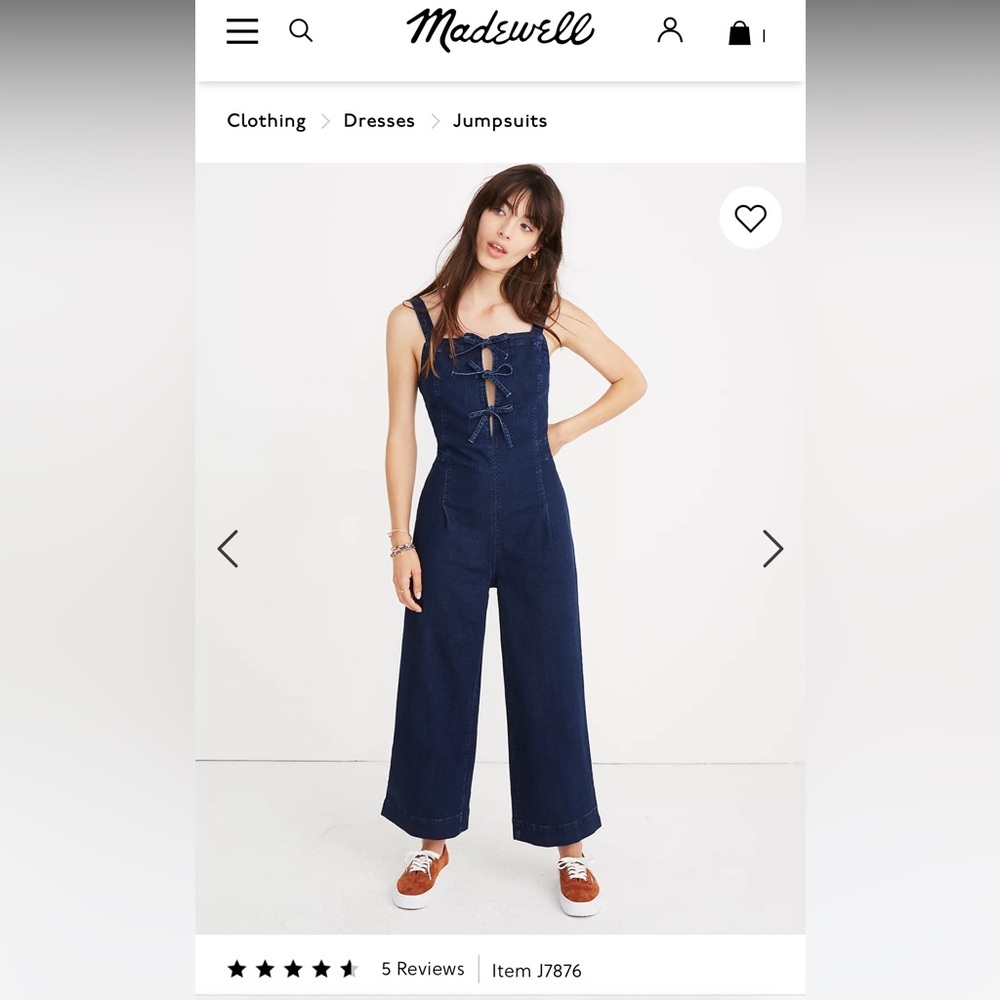 Madewell Denim Tie-Front Jumpsuit